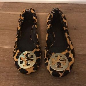 Tory Burch Animal print fur flats